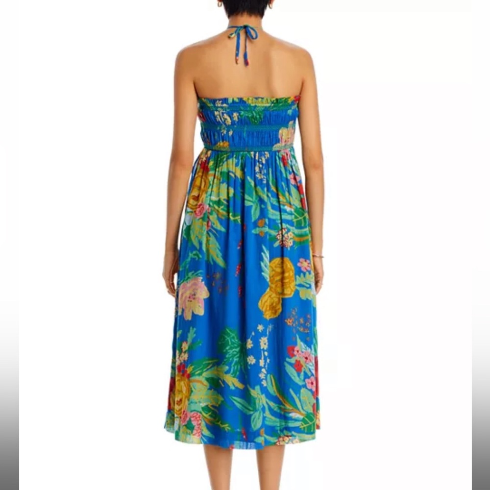 MOTHER The Screeching Cotton Halter Midi Dress in The Big Floral Print - Picture 3 of 13